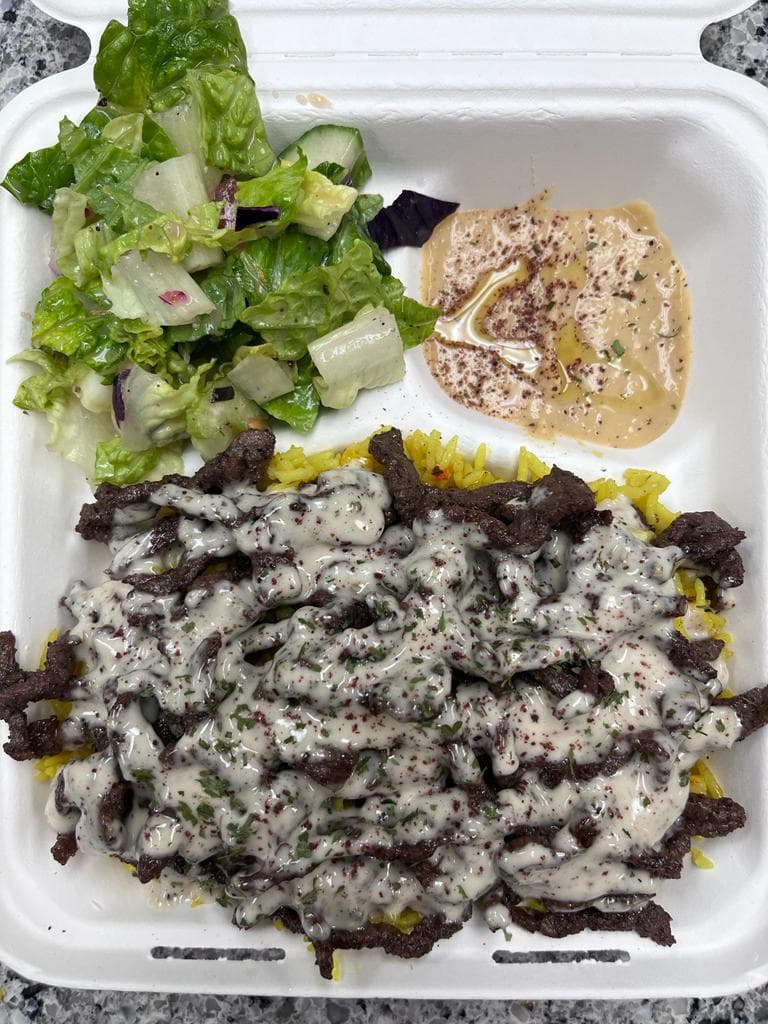 Beef shawarma platter